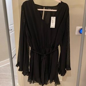 Black long sleeve romper